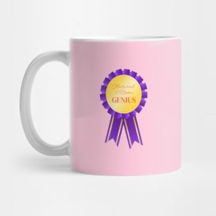 Natural Born Genius Purple Badge Mug